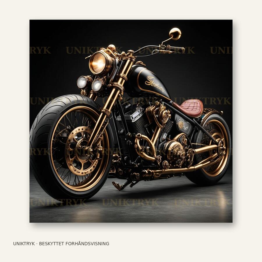 Sort og gylden custommotorcykel