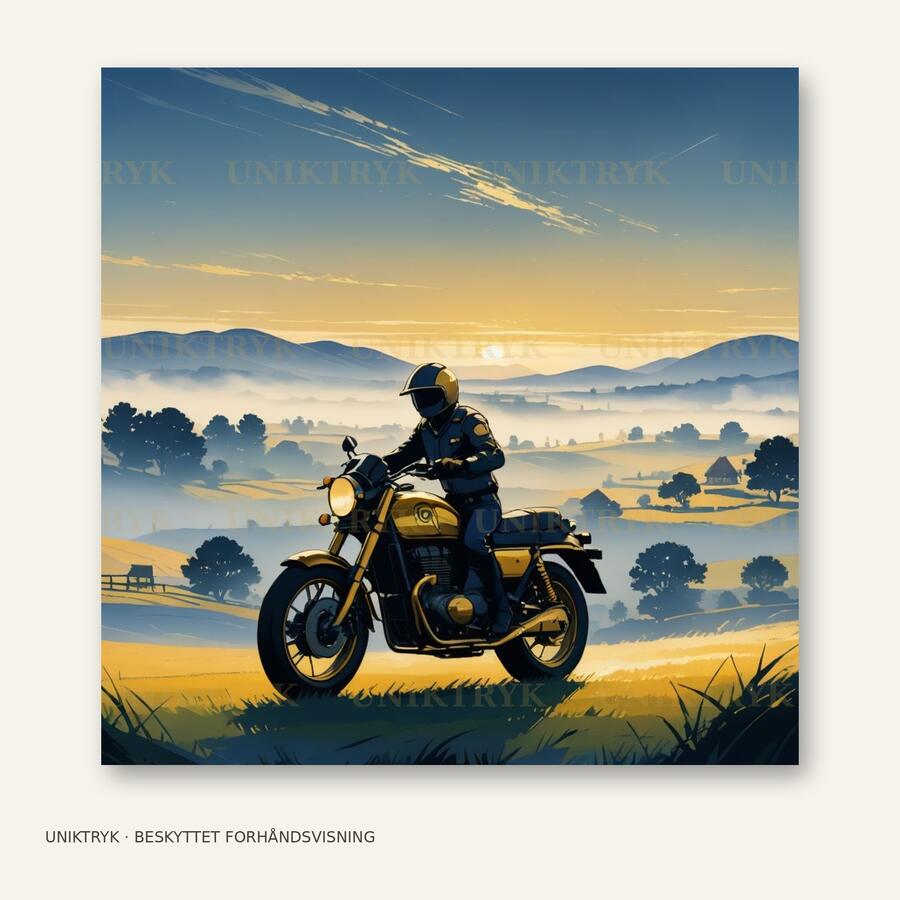Motorcyklisten i morgengryet